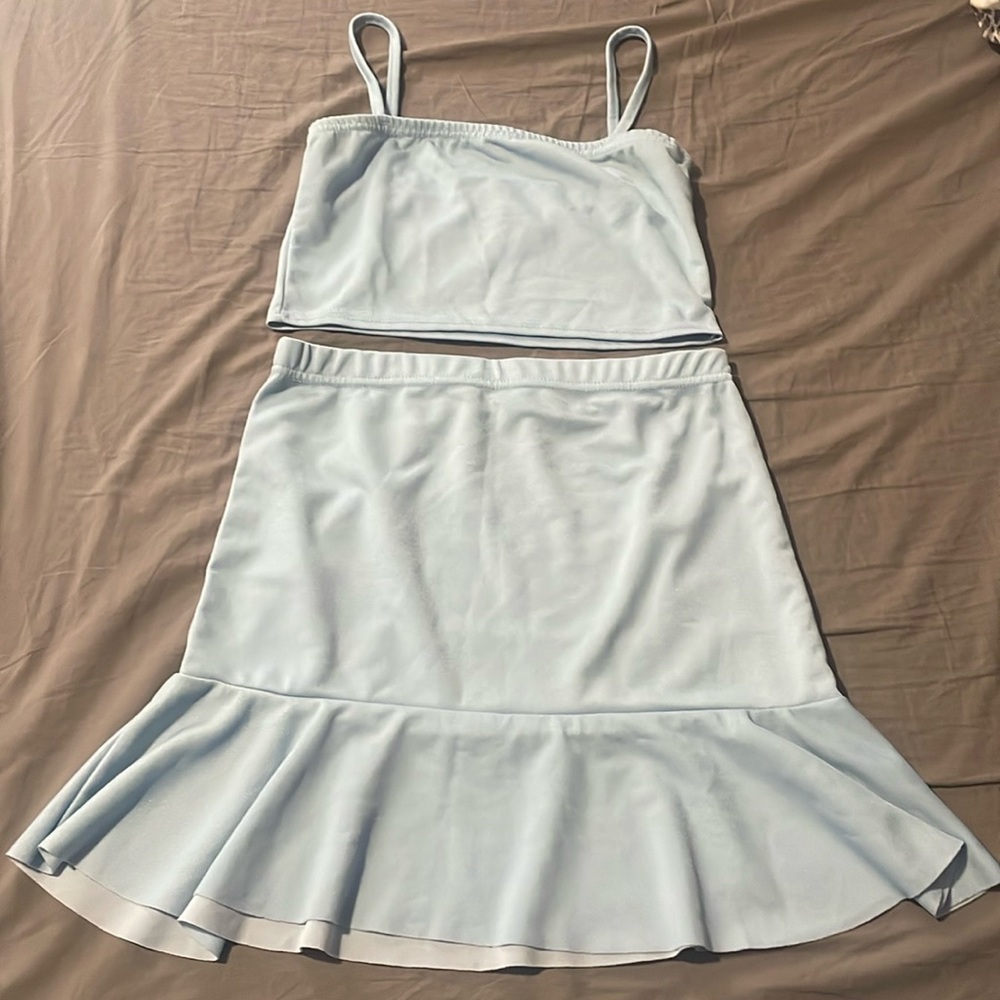 Cropped Tank & Skirt Set